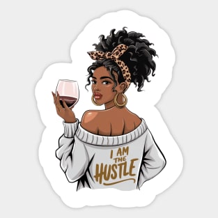 I am the hustle | Black Boss Lady Sticker